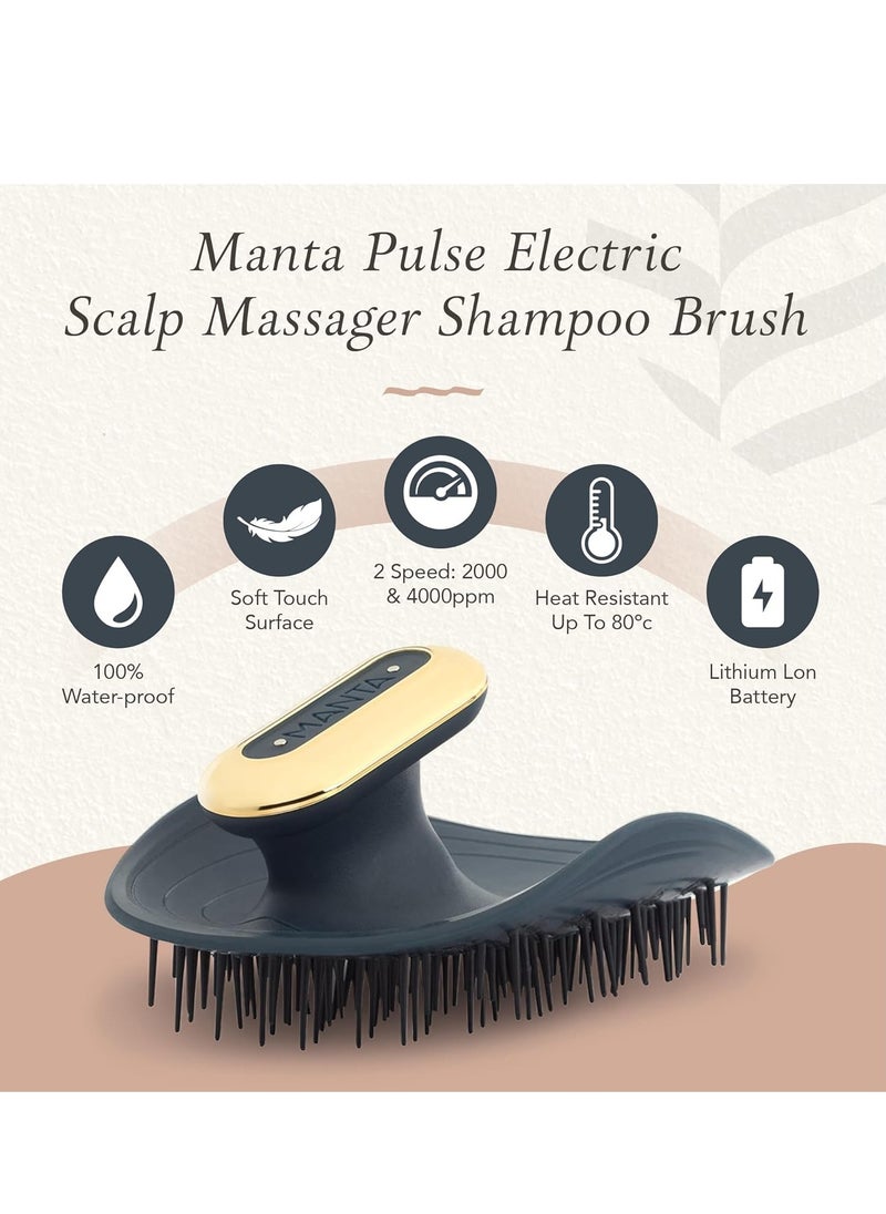 MANTA Pulse Healthy Hair Brush Therapy Deep Ocean Blue