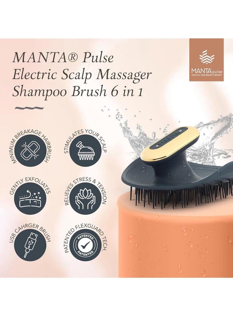 MANTA Pulse Healthy Hair Brush Therapy Deep Ocean Blue