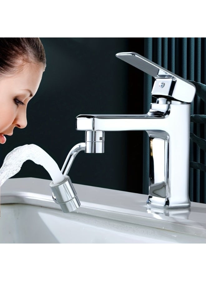1pcs1080 Degree Rotating Stainless Steel Faucet, Splash-proof Mechanical Extension Arm For Bathroom Faucets, Fly Rain Spout Kitchen Faucet For Kitchen Bathroom  - Image 1