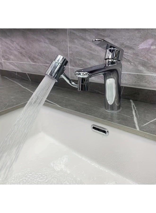 1pcs1080 Degree Rotating Stainless Steel Faucet, Splash-proof Mechanical Extension Arm For Bathroom Faucets, Fly Rain Spout Kitchen Faucet For Kitchen Bathroom  - Image 4