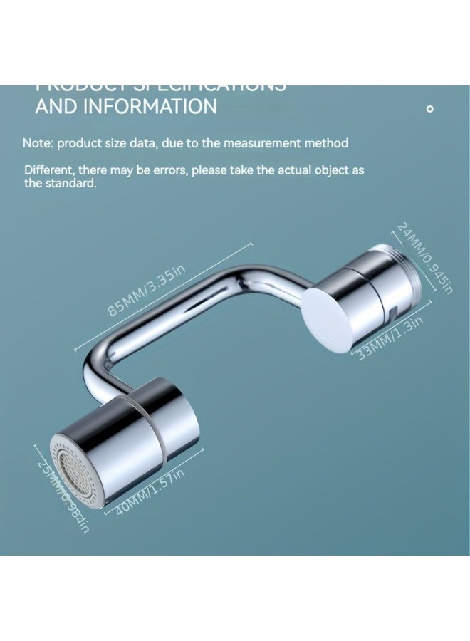 1pcs1080 Degree Rotating Stainless Steel Faucet, Splash-proof Mechanical Extension Arm For Bathroom Faucets, Fly Rain Spout Kitchen Faucet For Kitchen Bathroom  - Image 3
