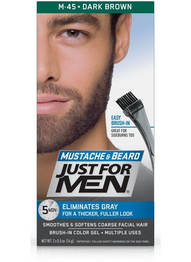 Just For Men أوست للرجال صبغة الشنب واللحية للشعر الرمادي مع فرشاة مرفقة لون: بني داكن M45  - Image 4