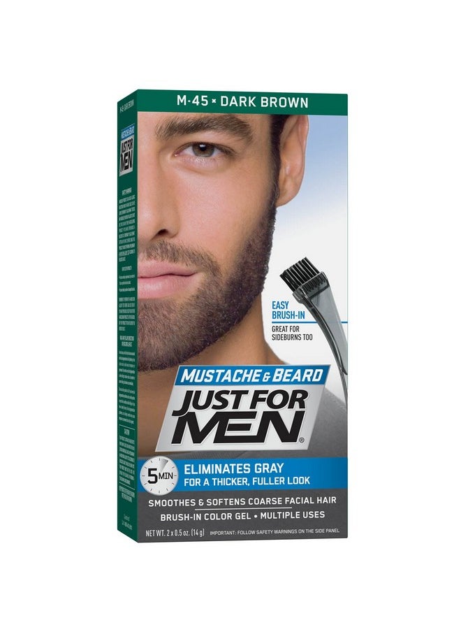 Just For Men أوست للرجال صبغة الشنب واللحية للشعر الرمادي مع فرشاة مرفقة لون: بني داكن M45  - Image 2