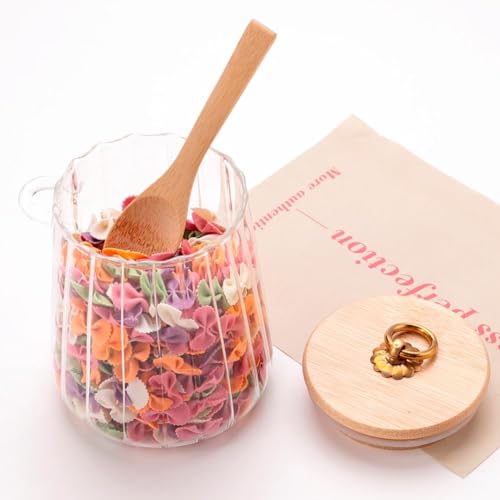 UMAI Borosilicate Glass Jar with Bamboo Lid | Kitchen Organizer Items and Storage | Multi-utility, Leakproof, Airtight Storage Jar for Cookies, Snacks, Tea, Coffee, Sugar | Set of 2 (635ml) - Image 2