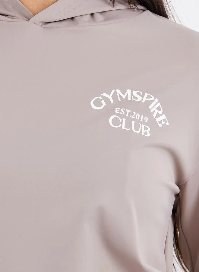 Styli Styli Gymspire Edition - Front and Back Text Detail Long Sleeve Hooded Top
