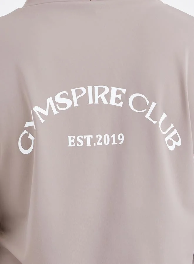Styli Styli Gymspire Edition - Front and Back Text Detail Long Sleeve Hooded Top