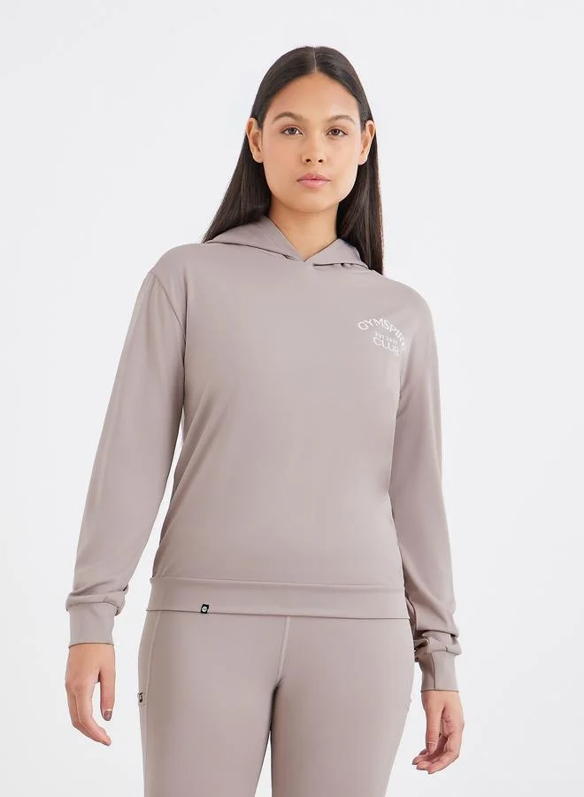 Styli Styli Gymspire Edition - Front and Back Text Detail Long Sleeve Hooded Top