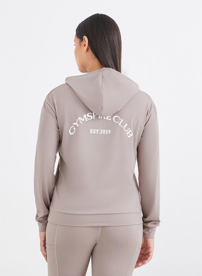 Styli Gymspire Edition - Front and Back Text Detail Long Sleeve Hooded Top - Image 5