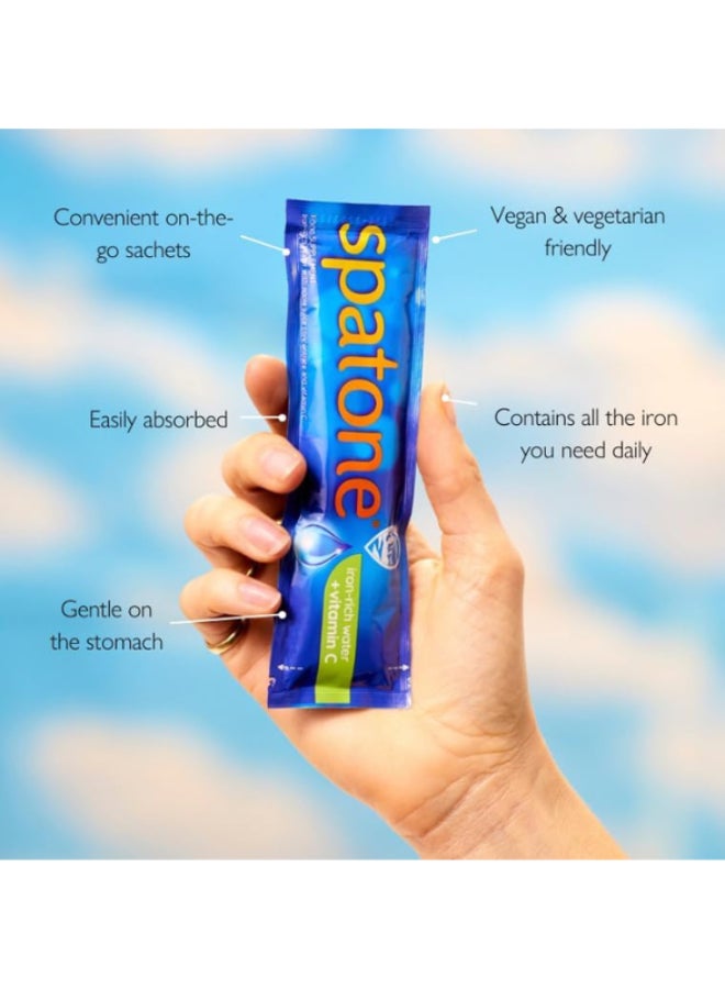 Spatone Apple Iron Rich Water With Vitamin C, Natural Iron Supplement Sachets, 42 Count - Image 3