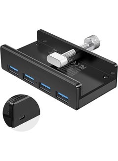 Excefore Usb 3.0 Hub Clamp Adapter Aluminum 4 Port Usb Splitter With Extra Power Supply Port And 4.92 Ft Data Cable Ultra Portable Usb Expander For Imac Laptop Pc  - Image 1