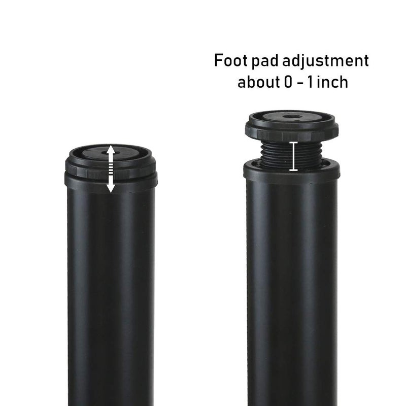 QLLY 28 inch Adjustable Metal Desk Legs, Office Table Furniture Leg Set, Set of 4 (Black) - Image 3