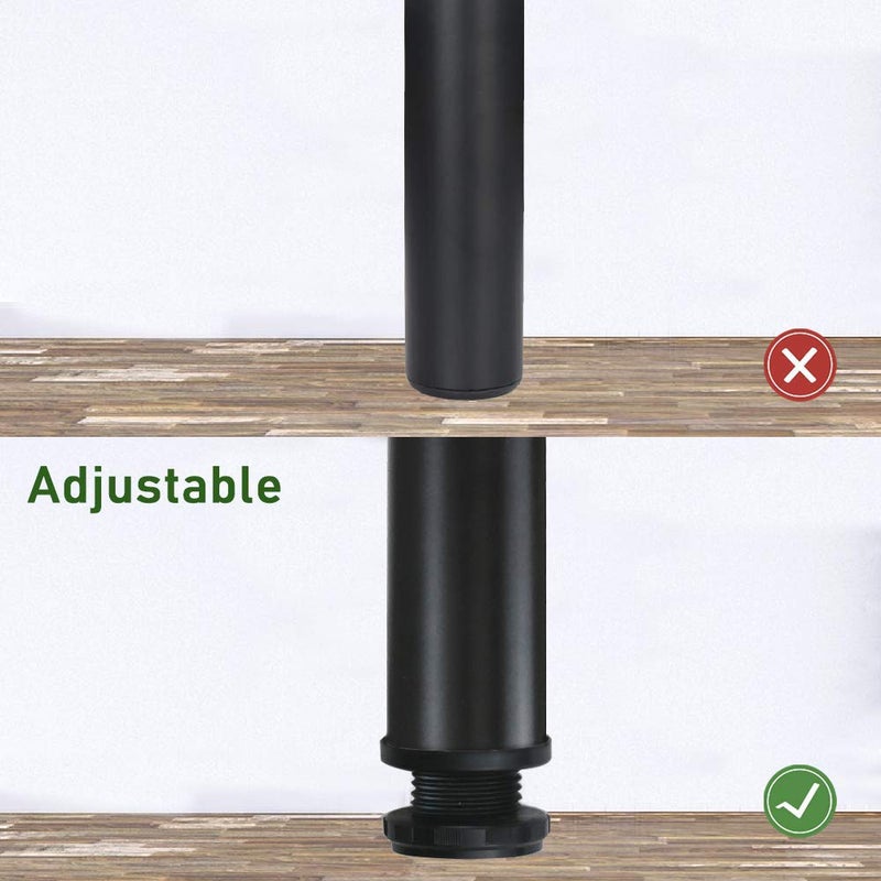 QLLY 28 inch Adjustable Metal Desk Legs, Office Table Furniture Leg Set, Set of 4 (Black) - Image 4
