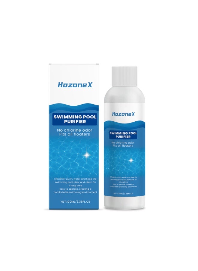 HozoneX Swimming Pool Purifier, 100ml Chlorine-Free Water Treatment Solution, Algae and Bacteria Killer for Clean, Clear Pool Wate - Image 1