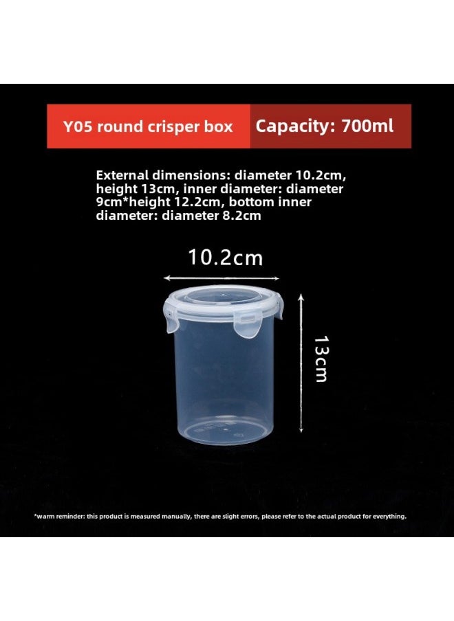 Generic Factory Direct Multi-buckle Commercial Crisper Food Grade Refrigerated Heated Crisper Storage Sealed-Specifications:Round Y 05 700ml-Color:Transparent  - Image 1
