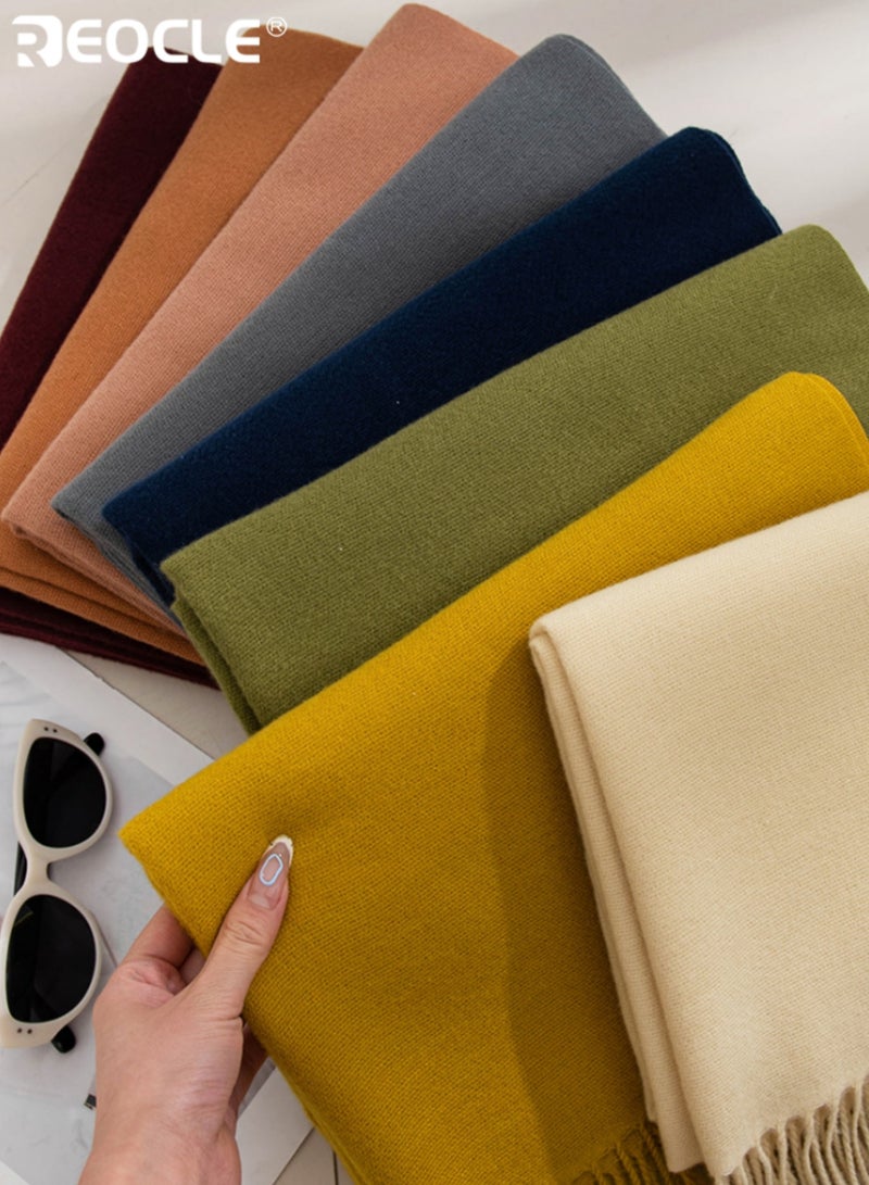 ريوكل شال نسائي متعدد الاستخدامات بدفء وشعور الكشمير الصناعي، لف متعدد الوظائف بتصميم خفيف الوزن لتنسيق الشال حول الرقبة - Image 3