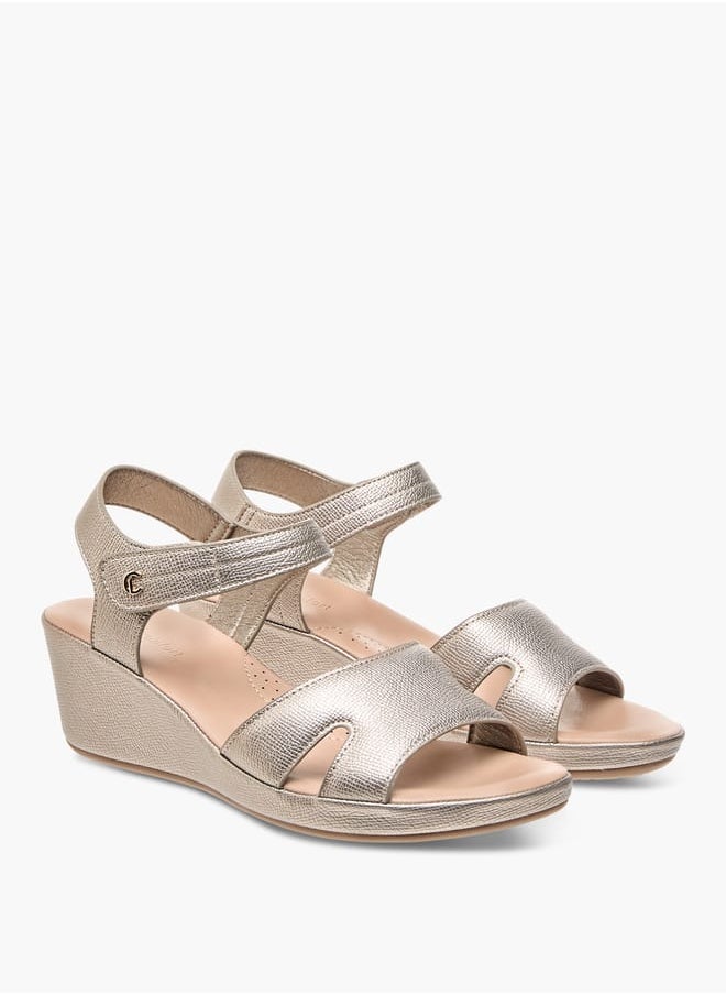 Le Confort - Womens Wedge Heeled Sandals With Hook And Loop Closure - Image 1