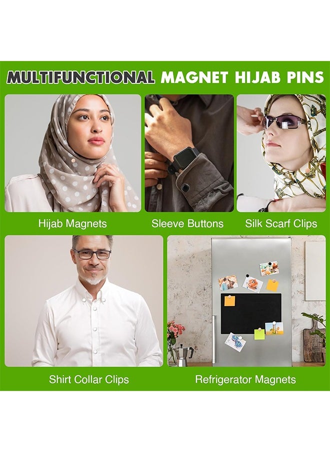 Lemon Strong Magnetic Hijab Pins, 4 Pack Powerful Hijab Magnets Multi-Use Pinless Hijab Magnetic Pins, Colorful Magnet Pins Scarf Magnetic Pin No-Snag Brooch Clasp for Clothes Dress Scarves (Matte)  - Image 5
