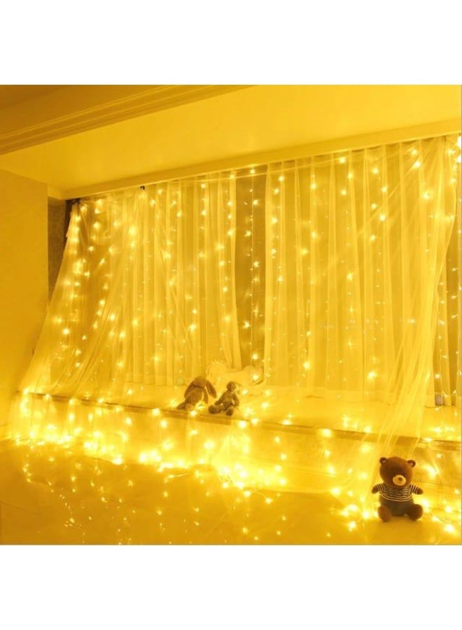 نجفة شوب ستارة ليد بطول 4.5 متر بلون أصفر دافئ – 16 فرع إضاءة بقوة 9 أمبير و7 أوضاع تشغيل مثالية للديكور والحفلات3.3 - Image 1
