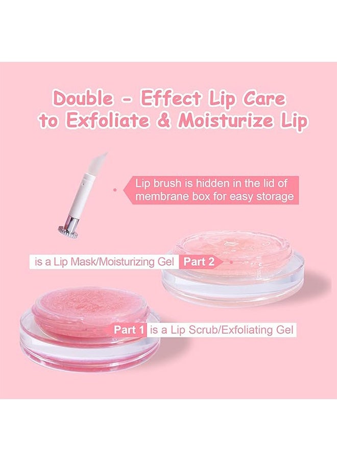 immetee Lip Scrubs Exfoliator & Moisturizer, Lip Mask 2 in 1 Double Effectively Repairs Dry Cracked Lips, Lip Scrubs Exfoliator Dead Skin Moisturizer, Lip Mask Overnight (0.35Oz+Brush) - Image 3