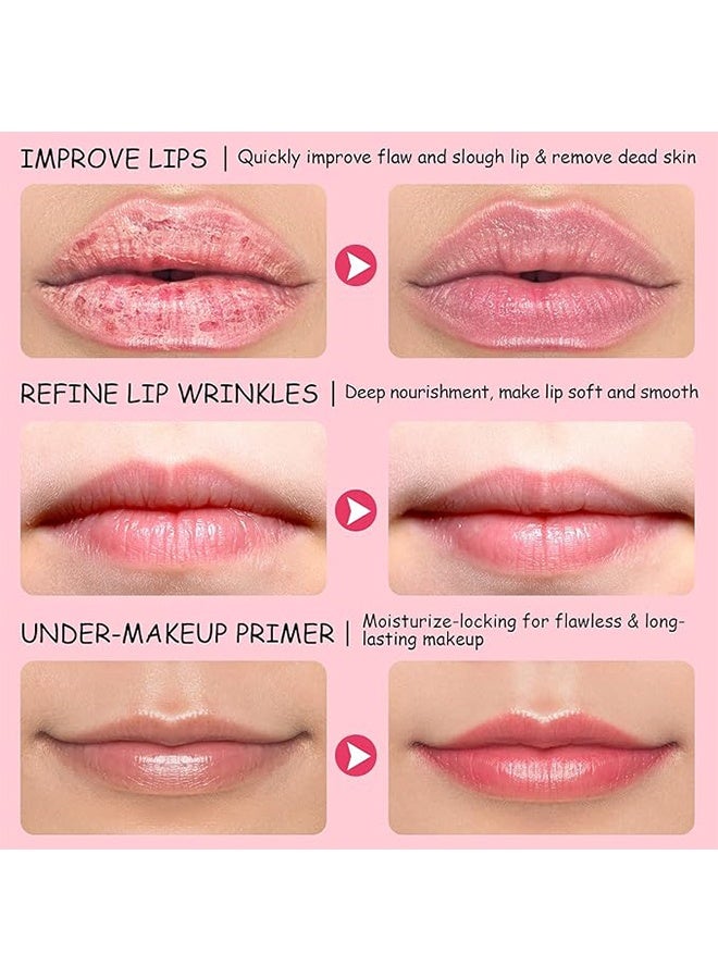 immetee Lip Scrubs Exfoliator & Moisturizer, Lip Mask 2 in 1 Double Effectively Repairs Dry Cracked Lips, Lip Scrubs Exfoliator Dead Skin Moisturizer, Lip Mask Overnight (0.35Oz+Brush) - Image 5