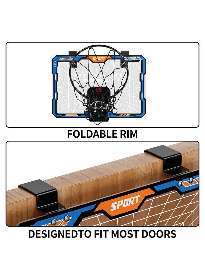 TEMI حلقة كرة السلة الداخلية مع جهاز تحكم عن بعد TEMI، حلقة كرة السلة مع 7 أضواء LED، حلقة صغيرة مع لوحة تسجيل و 4 كرات، هدايا ألعاب كرة السلة للأطفال من 3 إلى 12 سنة - Image 5