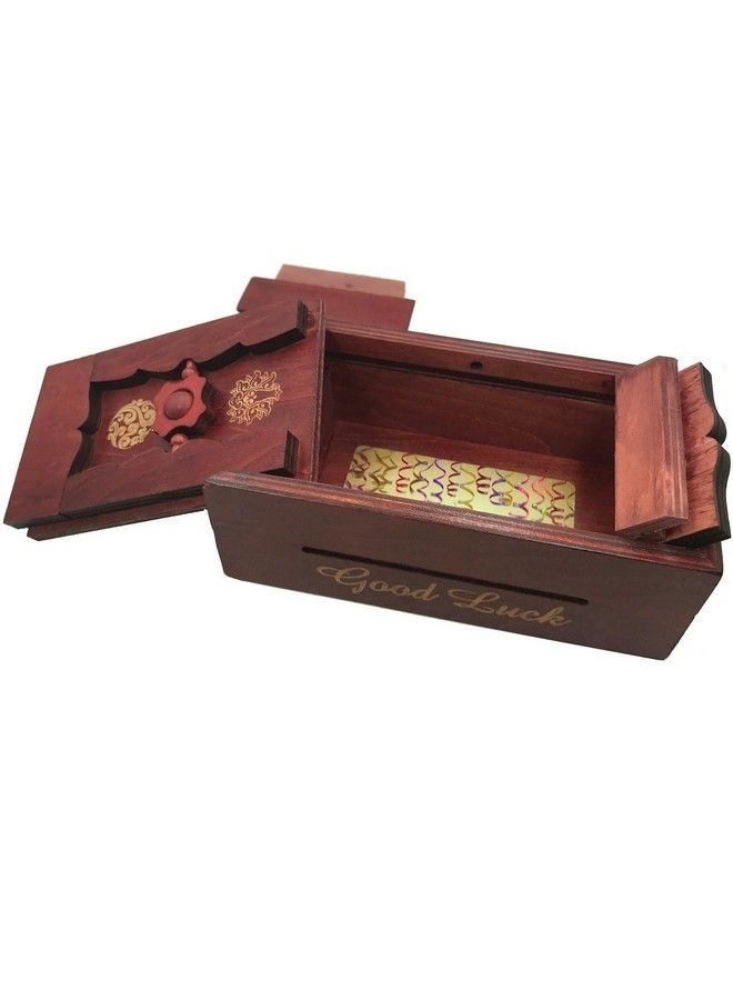 Good Luck Puzzle Box Secret Money And Gift Card Holder In A Wooden Magic Trick Lock With Hidden Compartment Piggy Bank Brain Teaser Game - Image 4