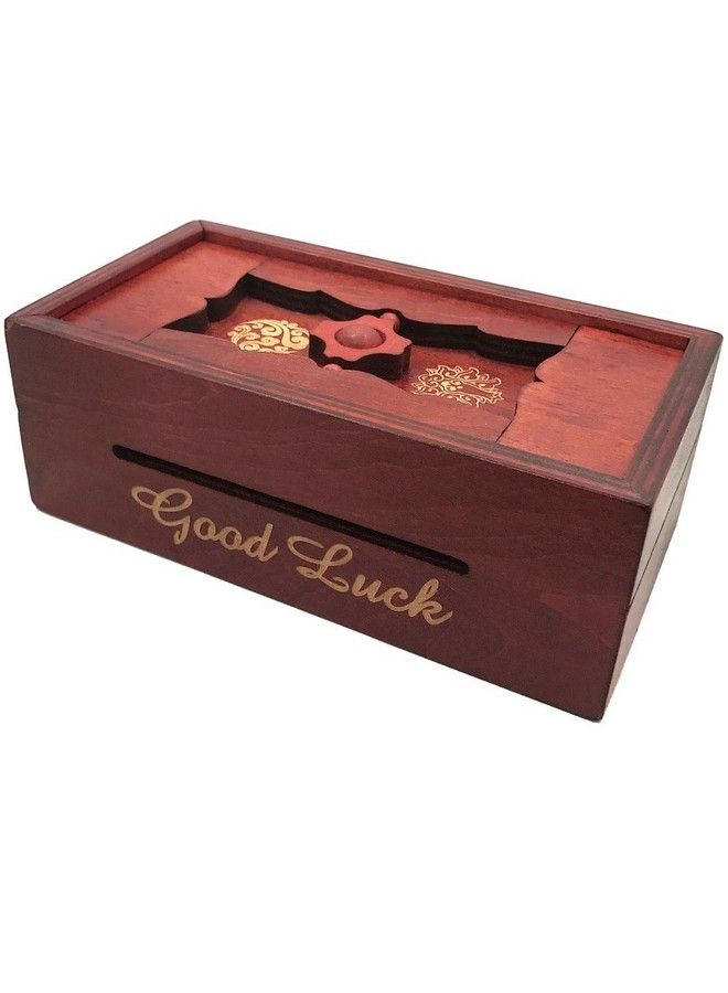 Good Luck Puzzle Box Secret Money And Gift Card Holder In A Wooden Magic Trick Lock With Hidden Compartment Piggy Bank Brain Teaser Game - Image 3