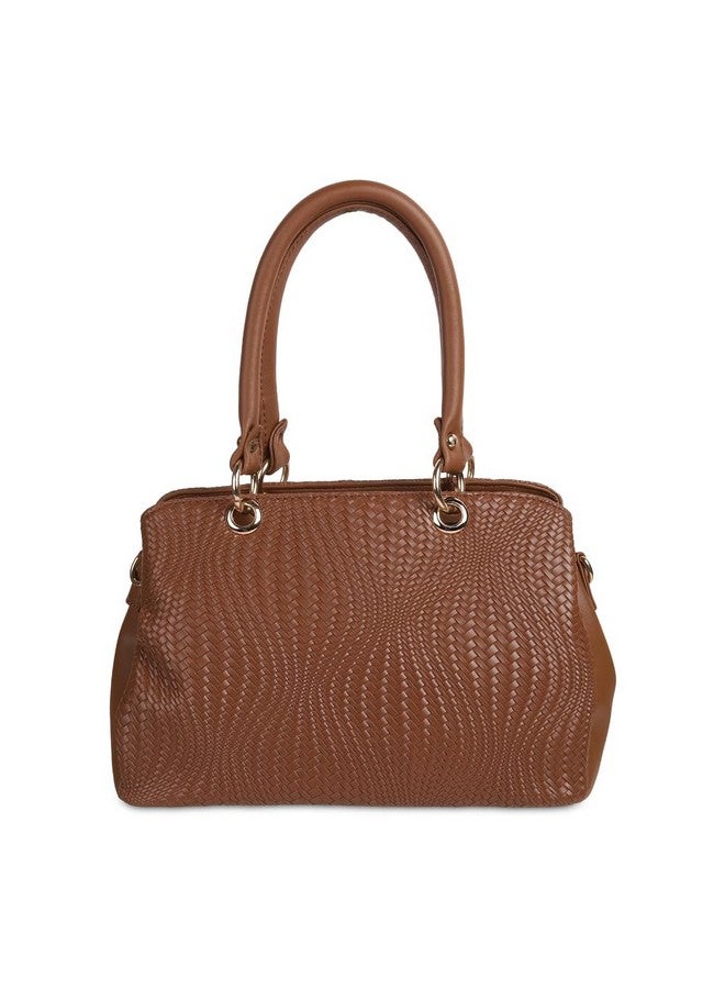 Mochi Women's Tan Fashionable Faux Leather Satchel Bag (66-362) - Image 4