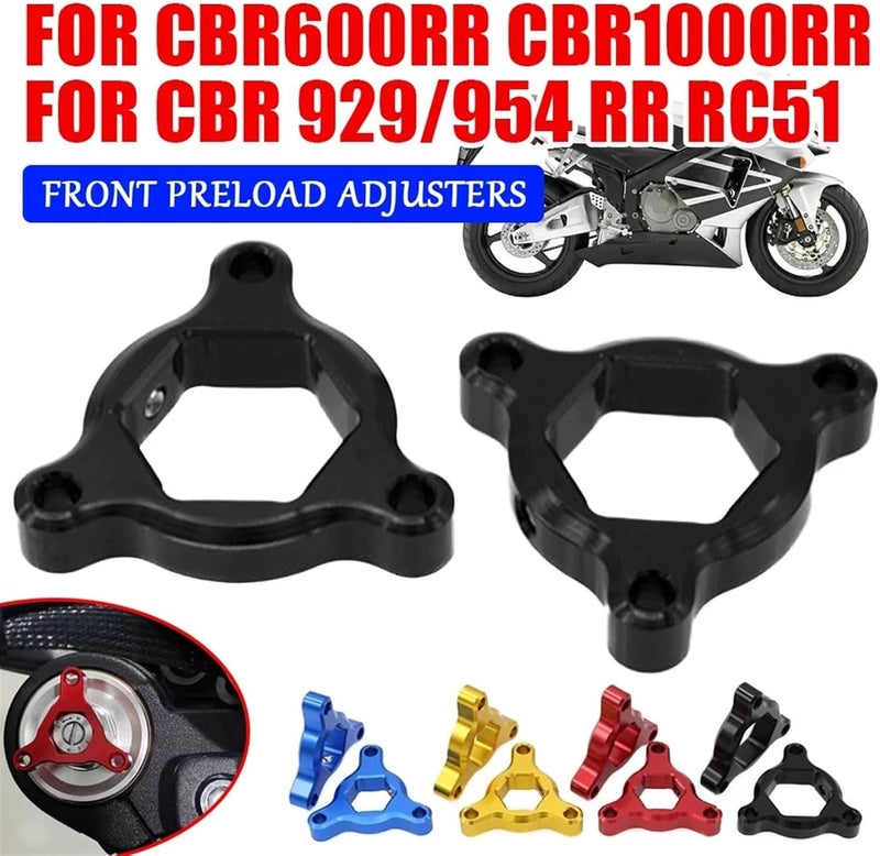 Yurefax Motorcycle Suspension Fork Preload Adjusters - Blue - Image 2