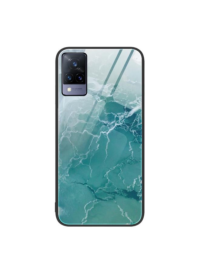 erorex Case For vivo V21 Marble Pattern Glass Protective Phone Case - Image 1