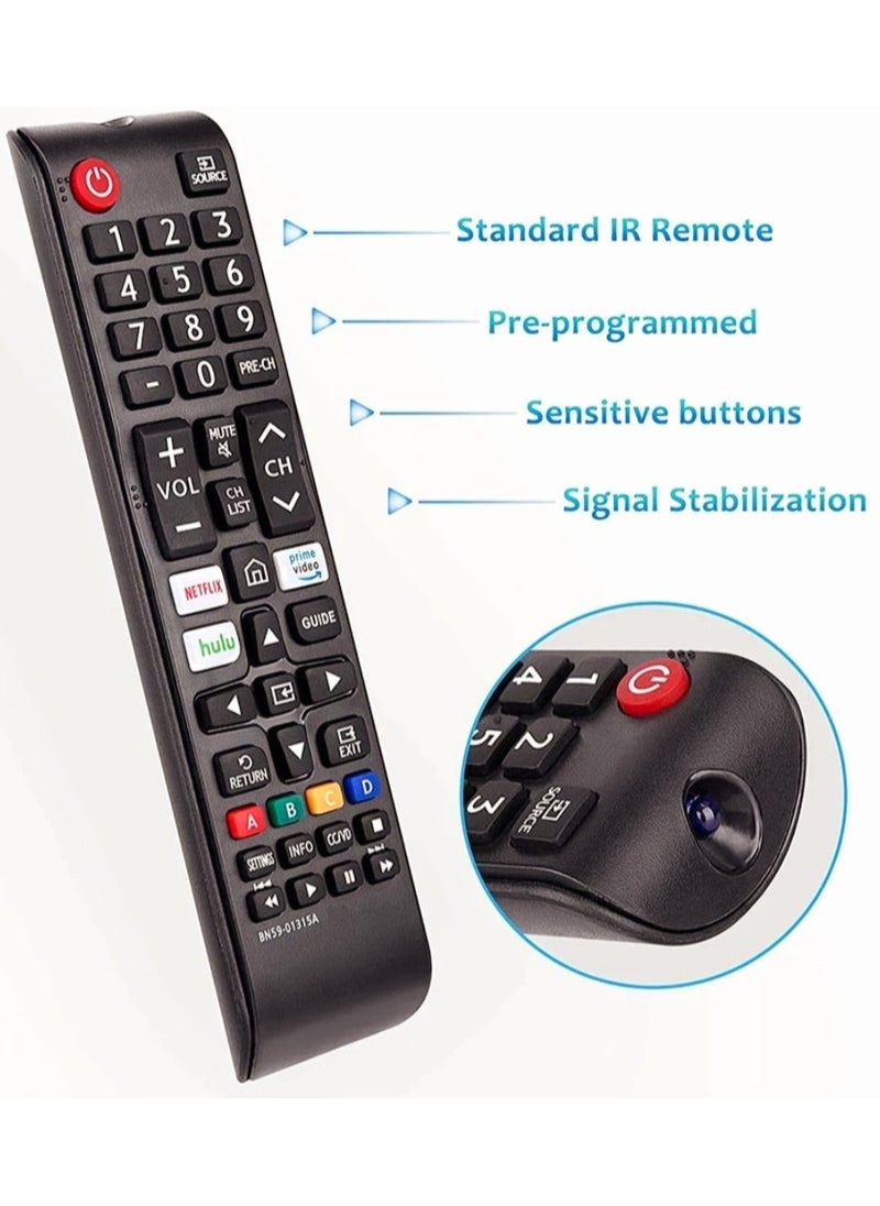 manar Newest Universal Remote Control for All Samsung TV Remote Compatible All Samsung Smart LED QLED UHD SUHD HDR LCD Frame Curved Solar HDTV 4K 8K 3D TVs BN59-01315A  - Image 4