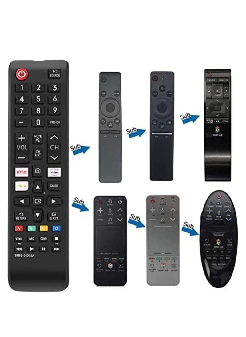 Newest Universal Remote Control for All Samsung TV Remote Compatible All Samsung Smart LED QLED UHD SUHD HDR LCD Frame Curved Solar HDTV 4K 8K 3D TVs BN59-01315A