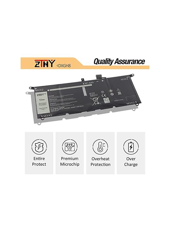 ZTHY 52Wh Dxgh8 Laptop Battery For Dell Xps 13 9370 9380 7390 2019 Inspiron 13 7000 7390 7391 2-In-1 5390 5391 14 7400 7490 Latitude 3301 Inspiron 5390 5391 7400 7490 Series Notebook G8Vcf P82 - Image 4