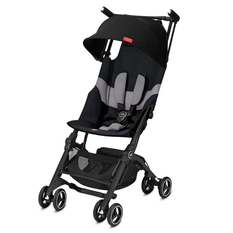 gb Pockit AllTerrain Ultra Compact Lightweight Travel Stroller with Canopy and Reclining Seat in Velvet Black
