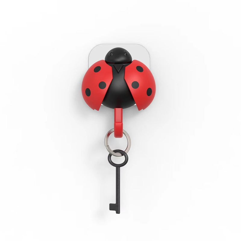 New creative beetle key hook gravity induction wings automatic opening creative cute key hook Red 