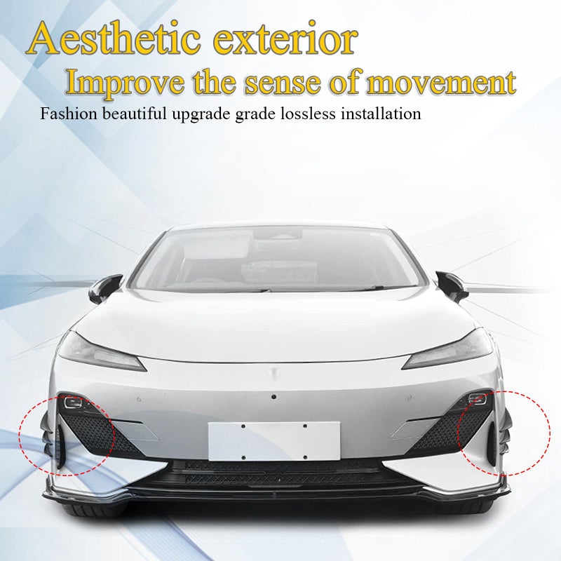 GKmow Pack-6 Car Spoiler Canards Kit, Universal Auto Front Bumper Lip Splitter, Body Anti-Collision Diffuser, Exterior Soft Rubber Decorative Stickers (Glossy Black) - Image 5