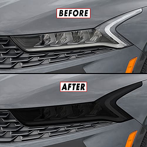 SlickMod PreCut Vinyl Smoke Tint for 2021-2022 Kia K5 Headlight (1. Headlight, 20 Percentage Dark Smoke) - Image 1