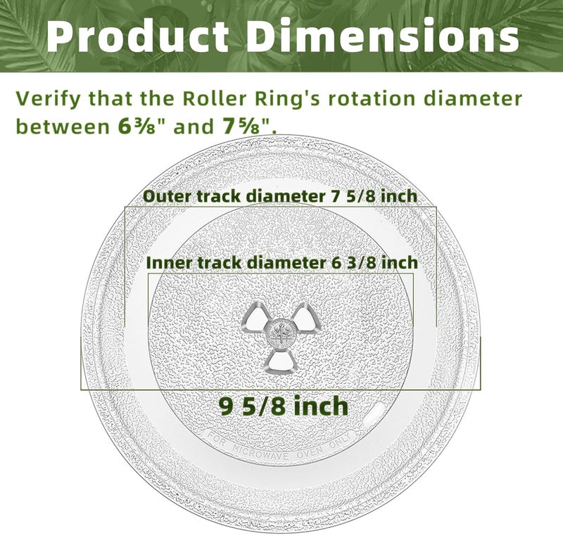 Gemroom Smallest 9.6 Inch Microwave Plate Replacement Compatible With Panasonic Microwave Glass Plate F06016D00XN, 9.6" Microwave Plate Replacement for Nostalgia 0.7 cu.ft. 700W small retro microwaves - Image 5