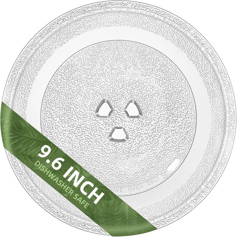 Gemroom Smallest 9.6 Inch Microwave Plate Replacement Compatible With Panasonic Microwave Glass Plate F06016D00XN, 9.6" Microwave Plate Replacement for Nostalgia 0.7 cu.ft. 700W small retro microwaves - Image 1