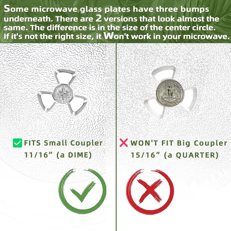 Gemroom Smallest 9.6 Inch Microwave Plate Replacement Compatible With Panasonic Microwave Glass Plate F06016D00XN, 9.6" Microwave Plate Replacement for Nostalgia 0.7 cu.ft. 700W small retro microwaves - Image 2