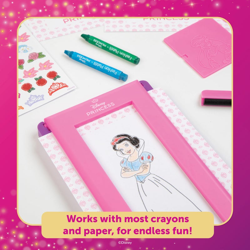 PlayMonster Fashion Plates Disney Princess â€“ Mix-and-Match Drawing Kit, Arts and Crafts, Coloring, Art Supplies, Craft Supplies, Stencils, Crayons Included, Create Your Own Designs, Ages 6+ - Image 4