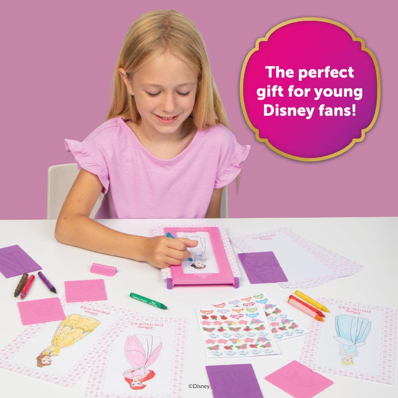 PlayMonster Fashion Plates Disney Princess â€“ Mix-and-Match Drawing Kit, Arts and Crafts, Coloring, Art Supplies, Craft Supplies, Stencils, Crayons Included, Create Your Own Designs, Ages 6+ - Image 5