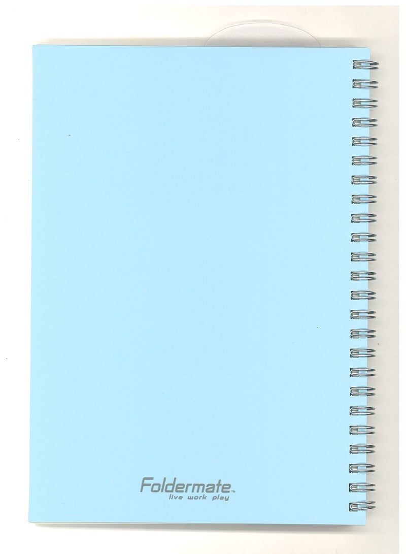 Foldermate دفتر ملاحظات حلزوني فاخر بحجم A5 70 ورقة غلاف أزرق - Image 4