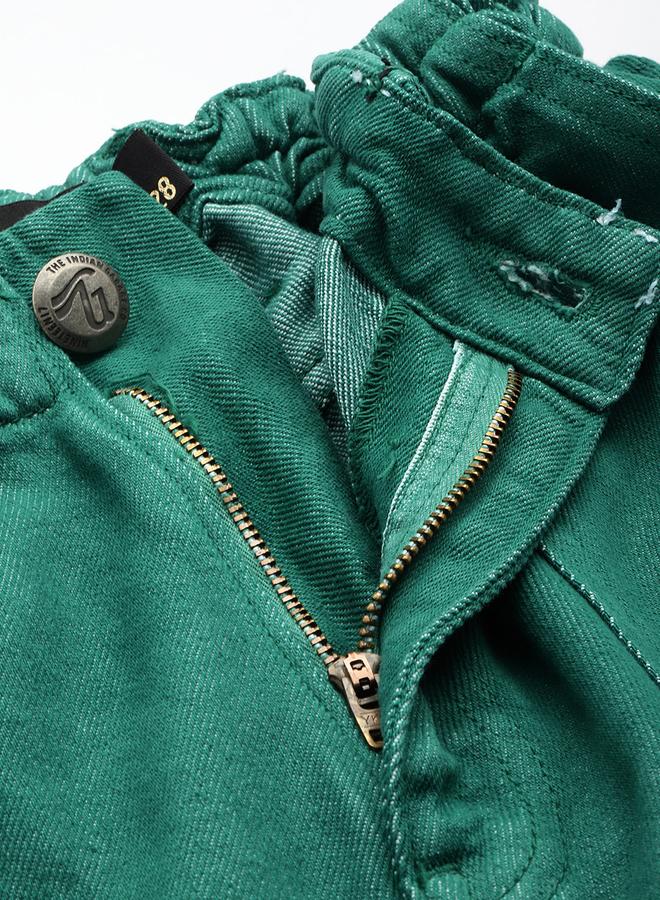 مرفوعة جينز نسائي واسع بقصة أرجل واسعة - Image 5