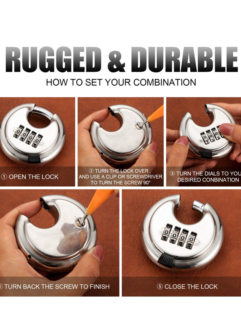 Waterproof 4-Digit Digital Combination Padlock - Stainless Steel Outdoor Lock for Sheds, Storage Units, Garages, Fences, and Trailer Tongues. Secure Your Belongings with Ease!  - Image 5