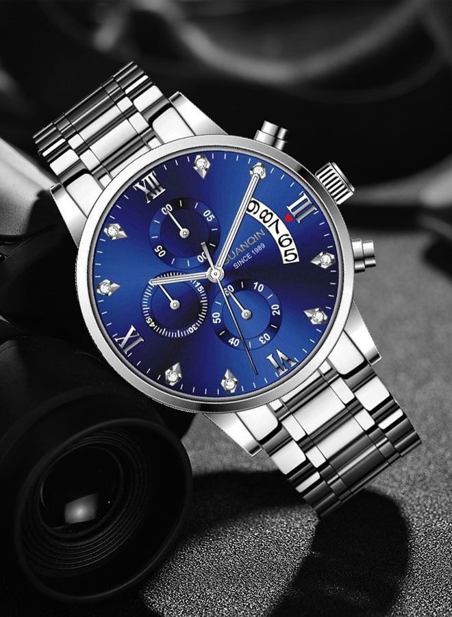 جوانكين ساعة يد رقمية بعقارب من الستانلس ستيل للرجال - Image 3