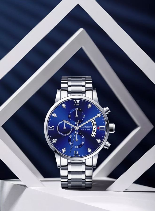 جوانكين ساعة يد رقمية بعقارب من الستانلس ستيل للرجال - Image 2