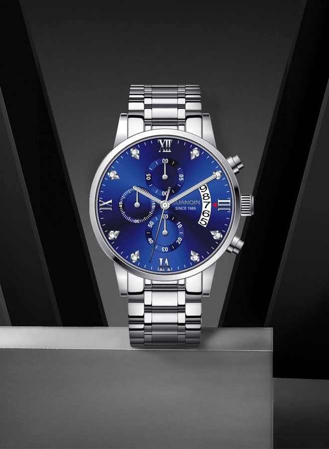 جوانكين ساعة يد رقمية بعقارب من الستانلس ستيل للرجال - Image 4