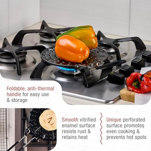 Victoria Cast Iron Arepa Grill, Enameled Parilla for Tortillas and Flatbreads, Heat Diffuser, Parrilla Asadora para Arepas, 8 Inches, Made in Colombia - Image 4