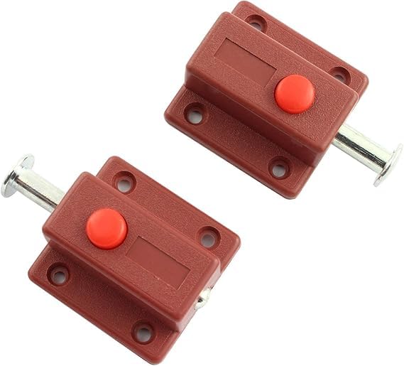 HEVASNEK 6Piece SpringLoaded Pressure Buttons Sliding Safety Latch Set Durable ABS Plastic for Doors Cabinets and Furniture Secure Reliable Solution - Image 3